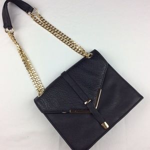 JustFab Black Crossbody / Shoulder Gold